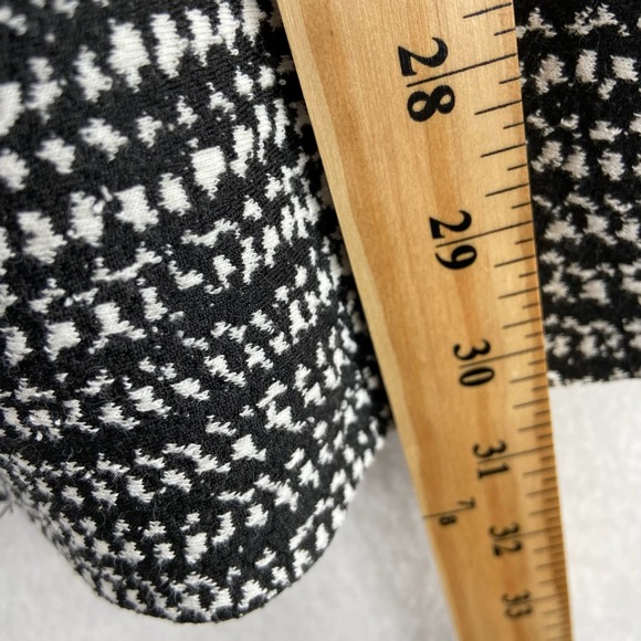 Clara Sun Woo Long Open Front Cardigan Sz Medium Black Print Pockets - Picture 6 of 8